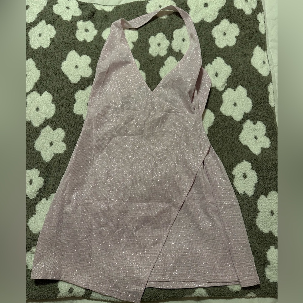 Princess Polly Pink Halter Dress Sparkles